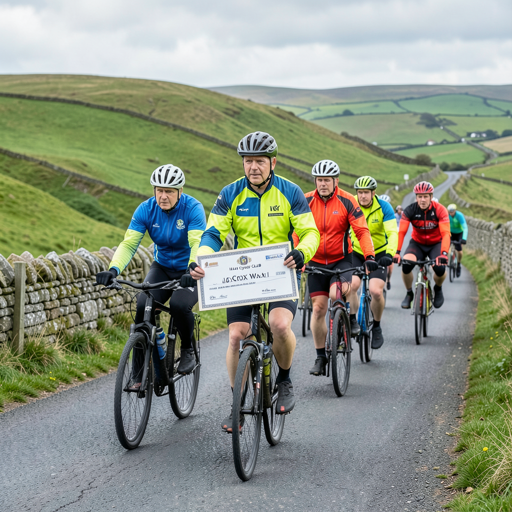 Ilkley cyclists present £3,747 cheque to Jo Cox family after 290-mile ride